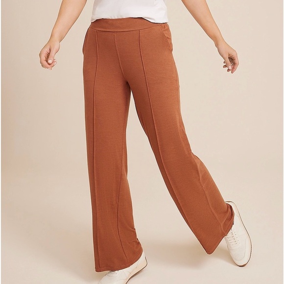 Maurices Cloud Stretch Orange High Rise Wide Leg Lounge Pants Medium Women’s - Picture 1 of 13